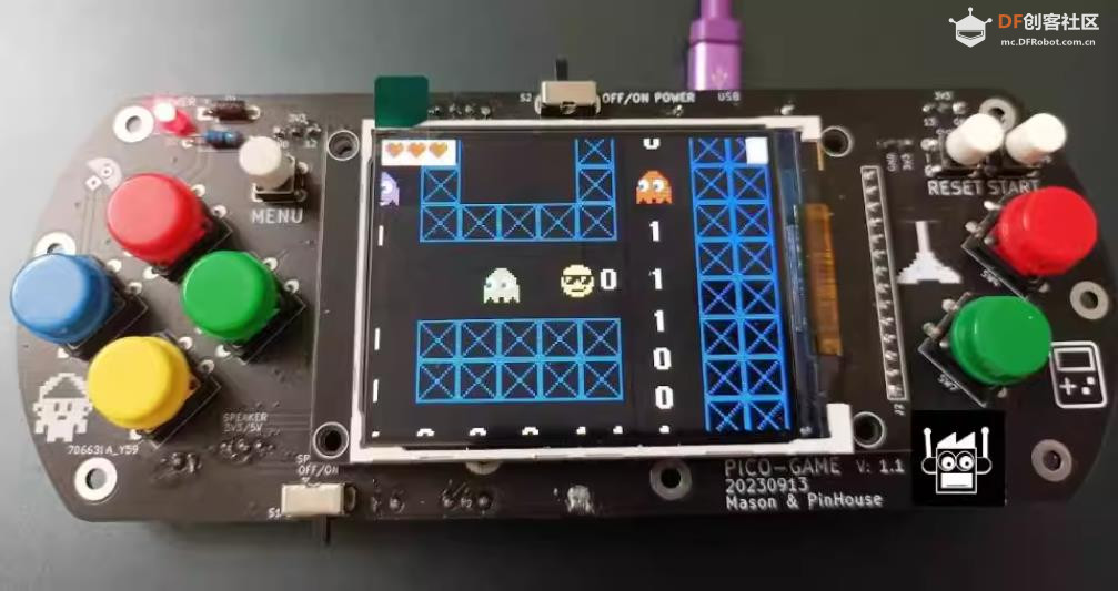 【花雕学编程】Arduino动手做（258）--树莓Pico游戏开发板图1
