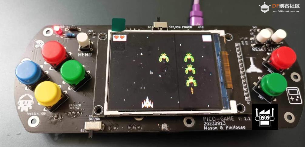 【花雕学编程】Arduino动手做（258）--树莓Pico游戏开发板图2