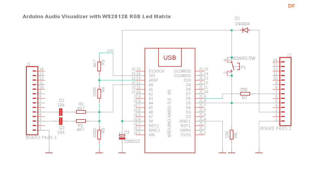 【Arduino 动手做】RGB 32 频段音频频谱可视化器图2