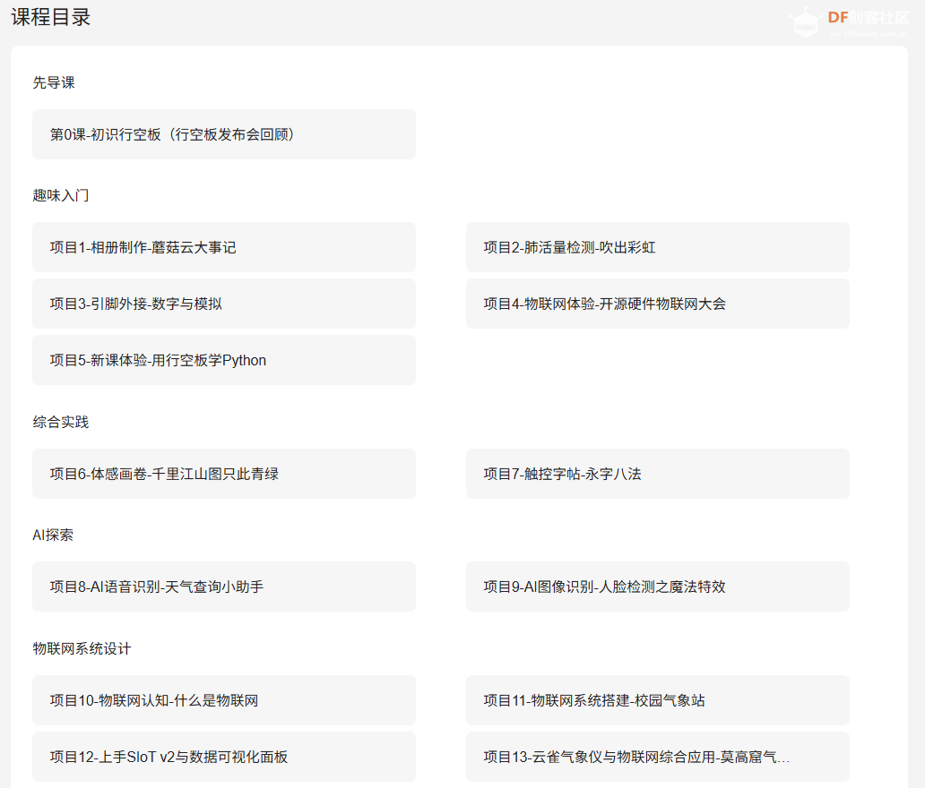 经典培训课程分享-行空板M10趣味培训项目案例（13个）图1