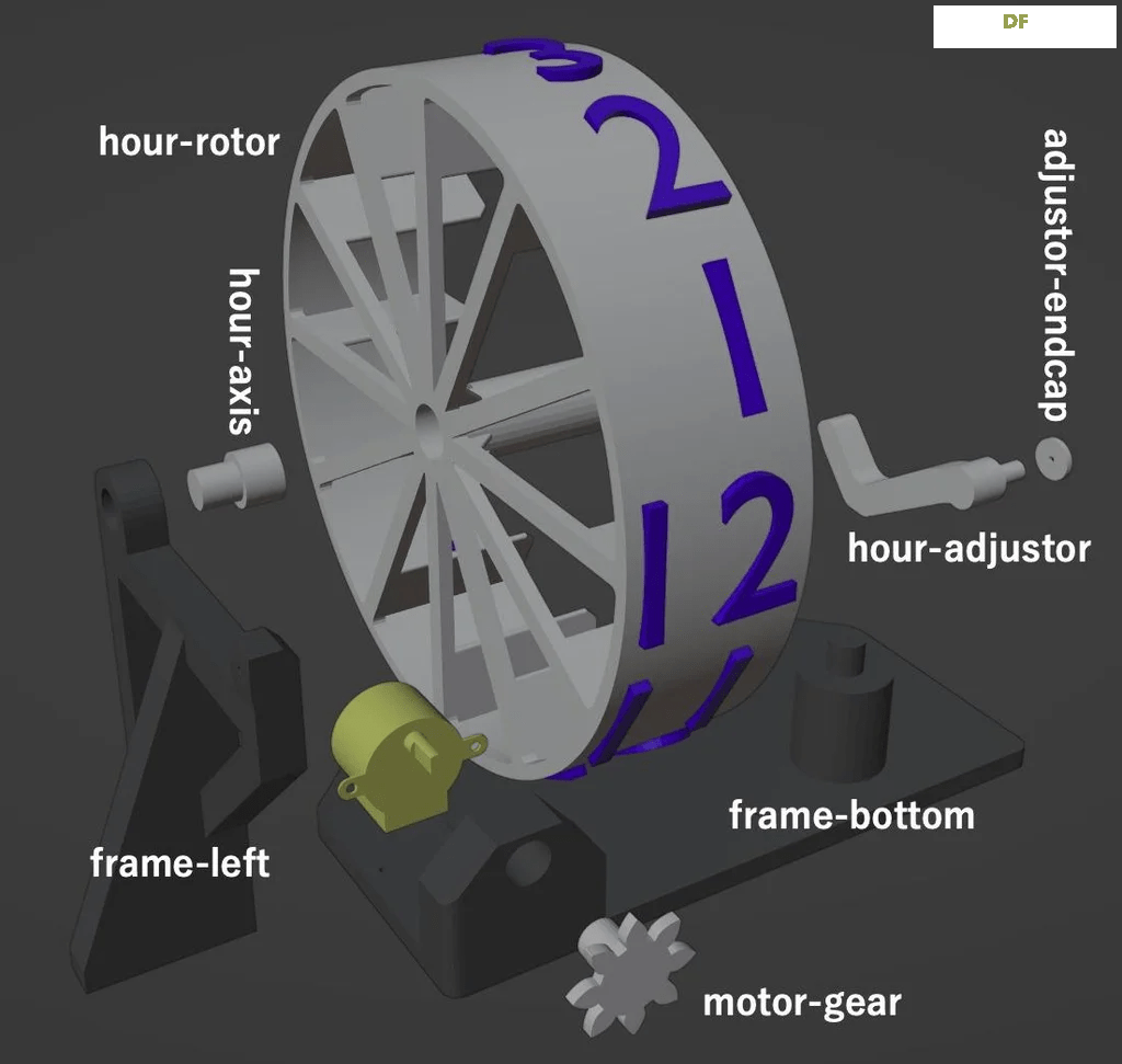 制作一个3D打印的三轴机械时钟图8