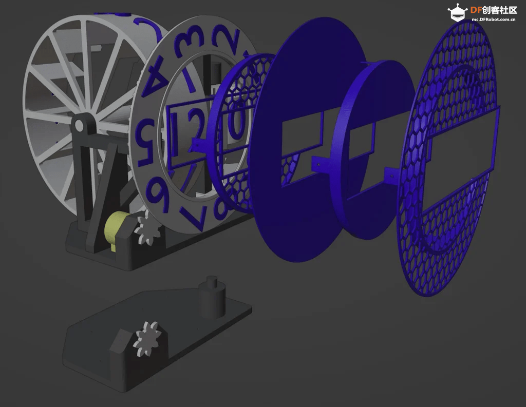 制作一个3D打印的三轴机械时钟图25