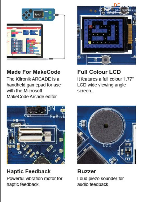 【花雕动手做】Kitronik 英国游戏机 Arcade 可编程开发板图2