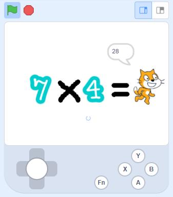 【花雕动手做】Scratch 游戏机 ESP32S3 开发板之乘法闯关图2