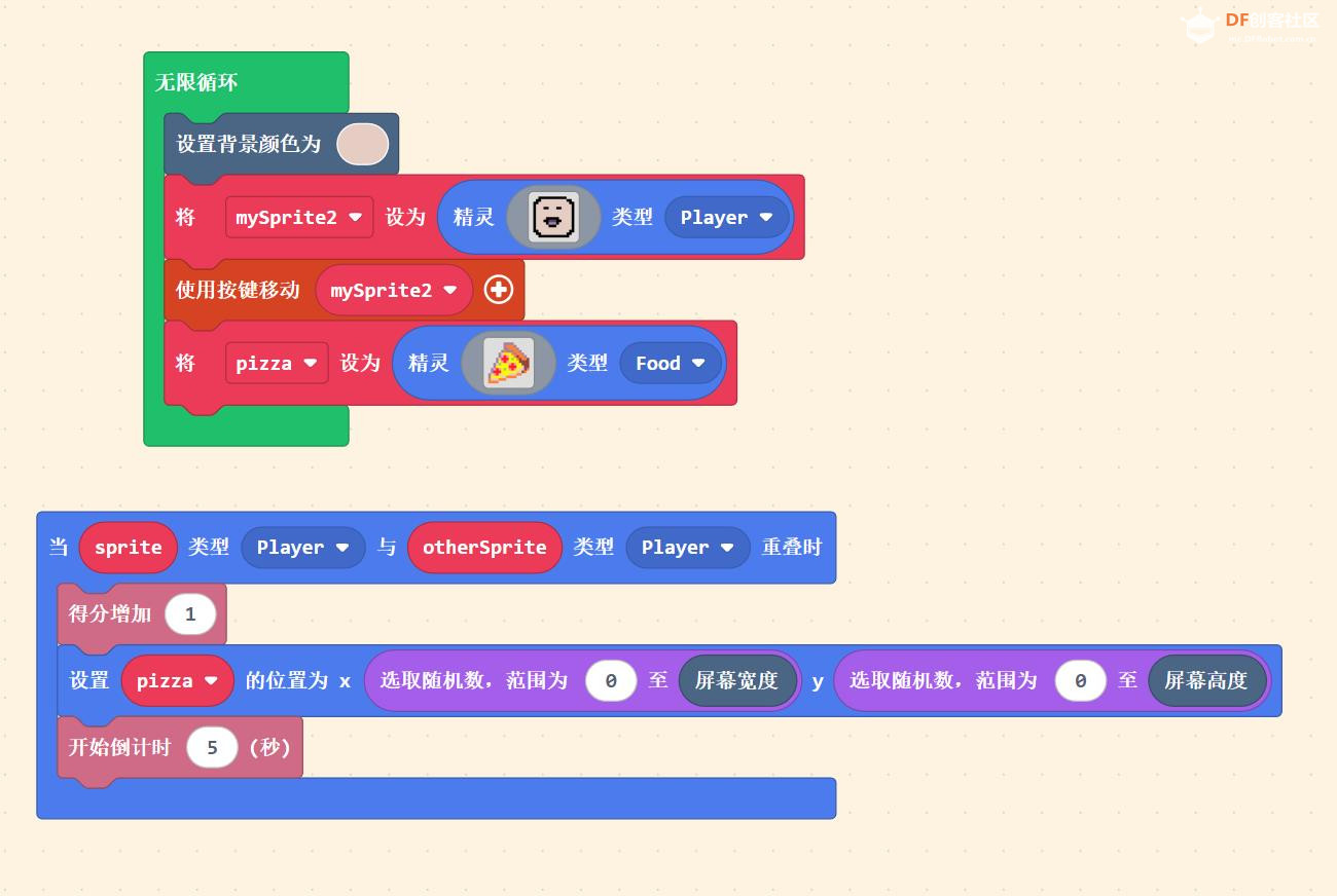 【花雕动手做】基于MakeCode ARCADE 开发板的吃披萨小游戏图3