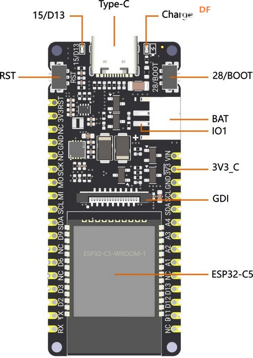 【FireBeetle 2 ESP32-C5】 介绍、固件上传、工程测试图4