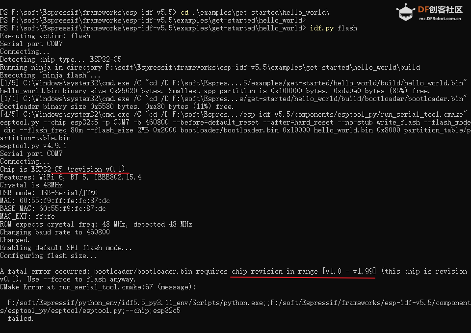 【FireBeetle 2 ESP32-C5】 搭建环境和hello图3