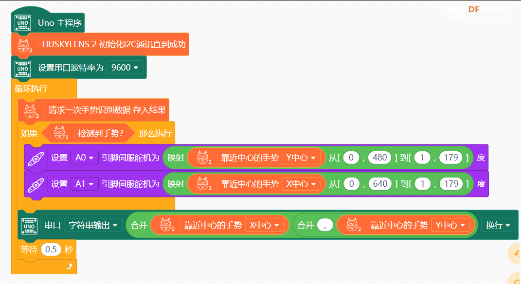 二哈识图2和Arduino Uno制作简单手势控制云台图11