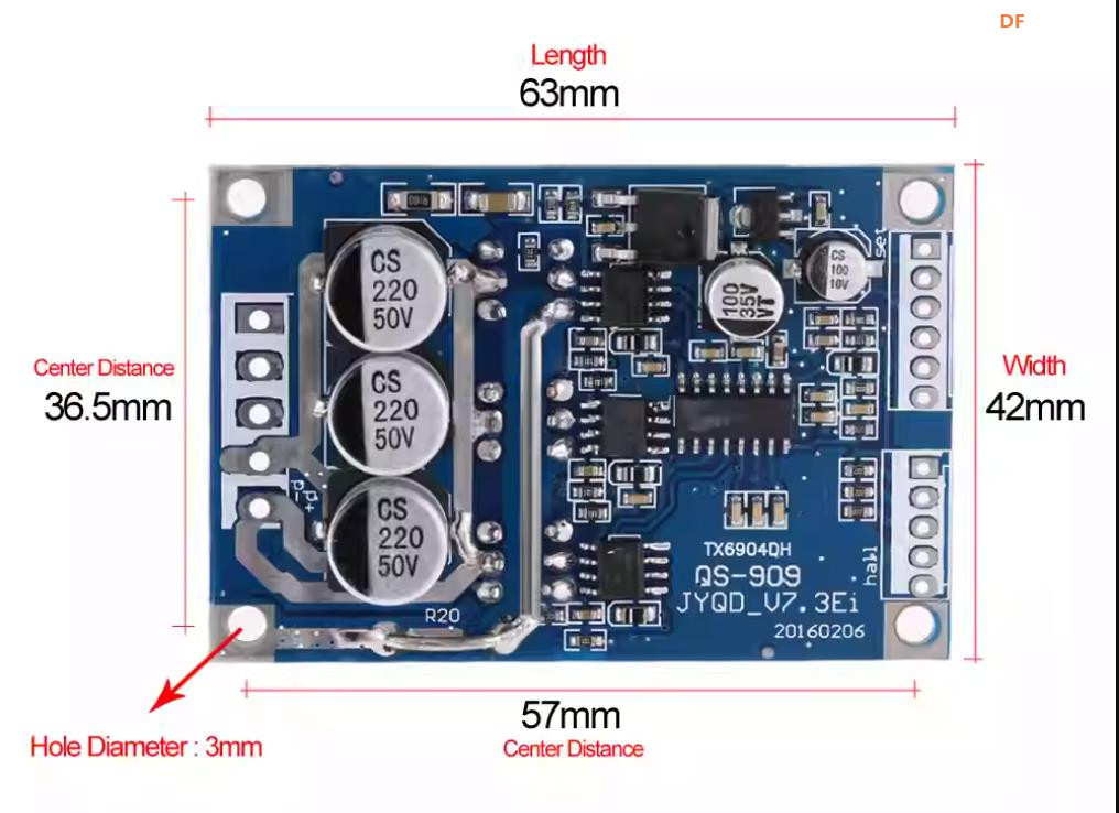 【花雕动手做】36V500W有霍尔6.5寸轮毂电机之驱动方案图2