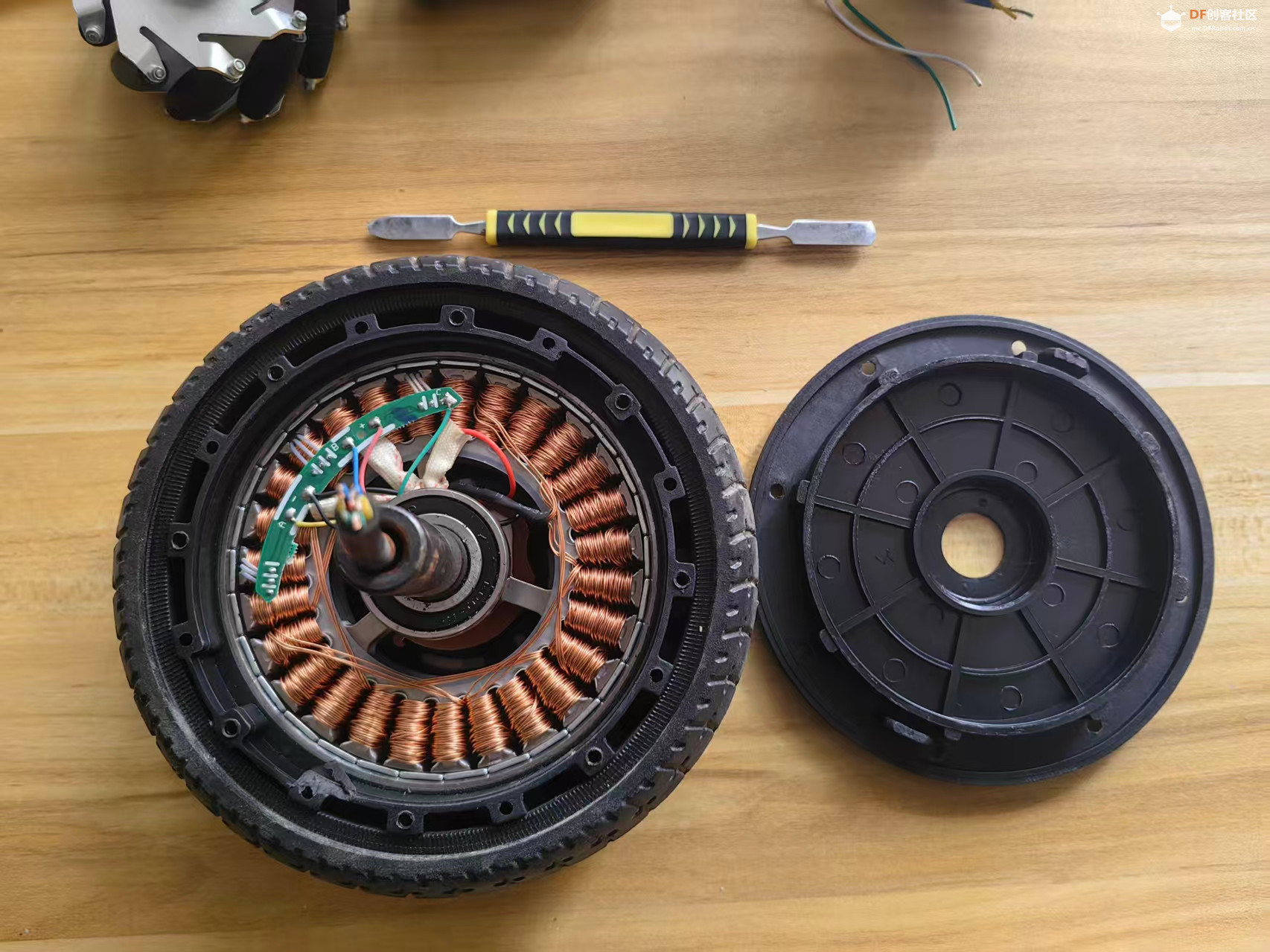 【花雕动手做】拆解一款常见的6.5 寸直驱轮毂无刷电机图2