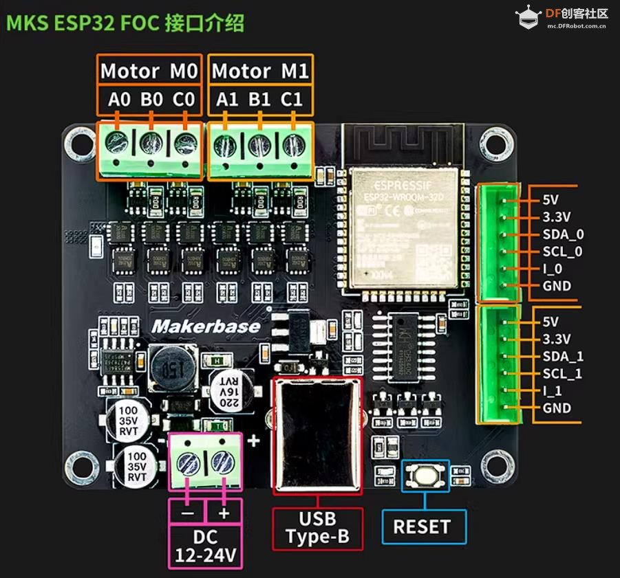 【花雕动手做】MKS ESP32 FOC 双路闭环无刷电机驱动板图2