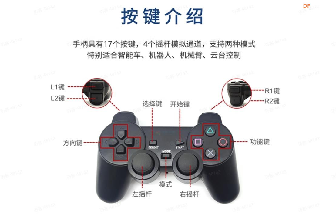 【花雕动手做】四路电机驱动扩展板 PS2无线手柄遥控图1