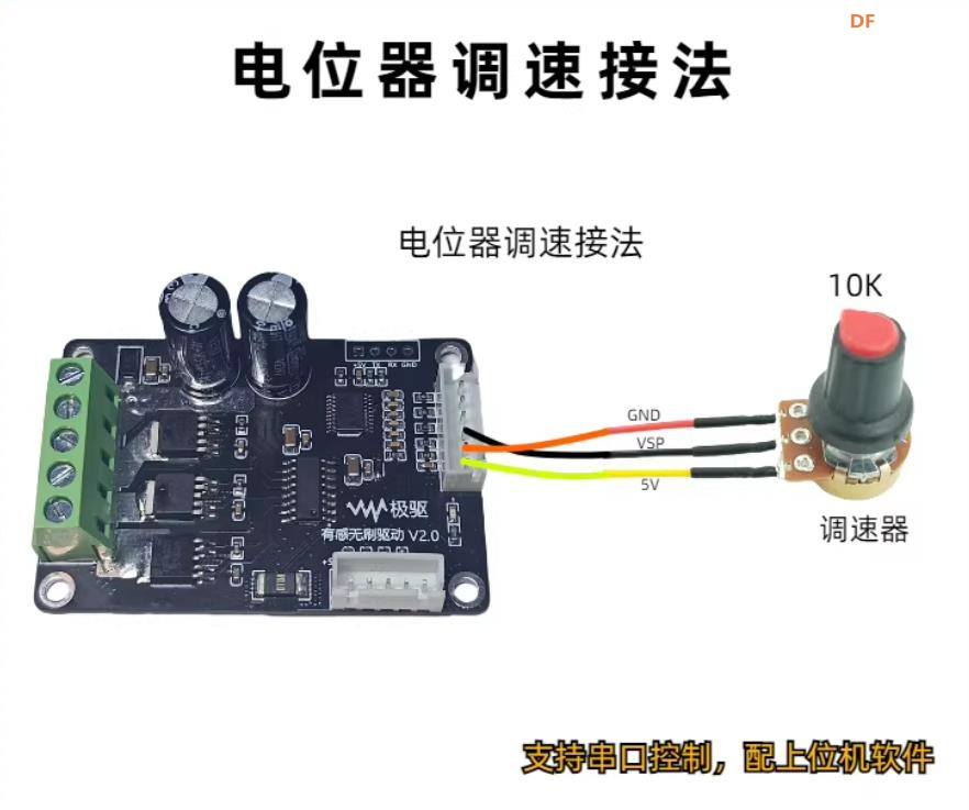 【花雕动手做】40V 200W 有霍尔三相无刷电机串口驱动板图1