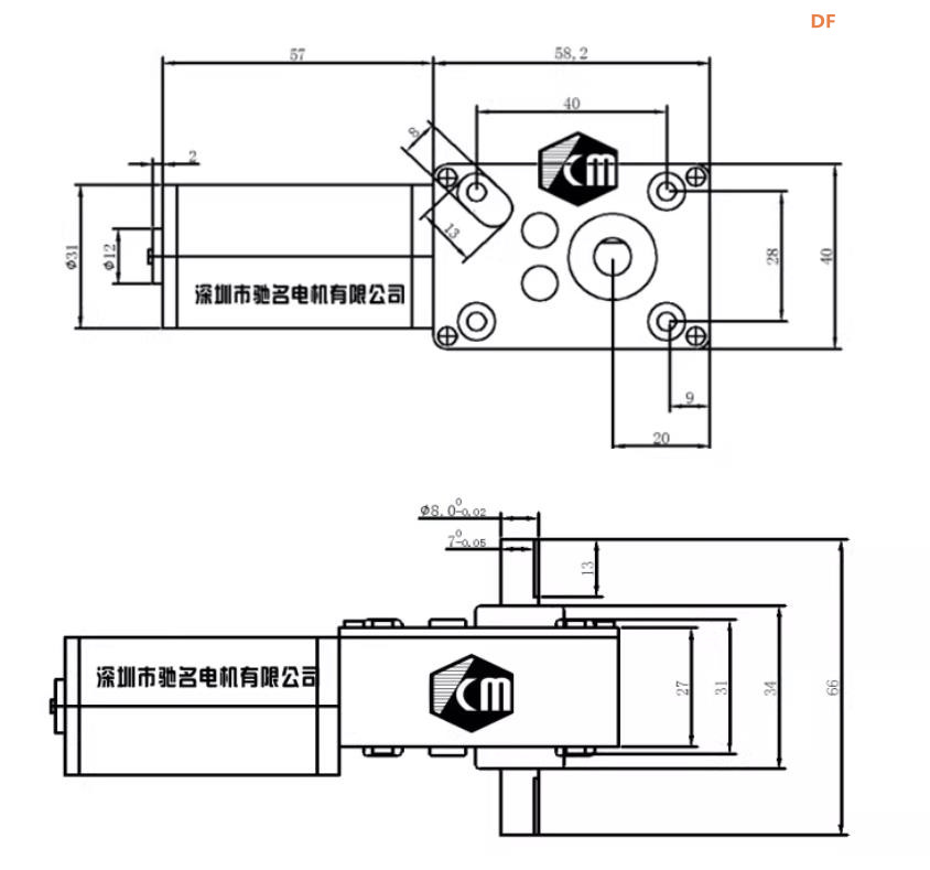 【花雕动手做】机器人底盘：5840 涡轮蜗杆24V电机全解析图7