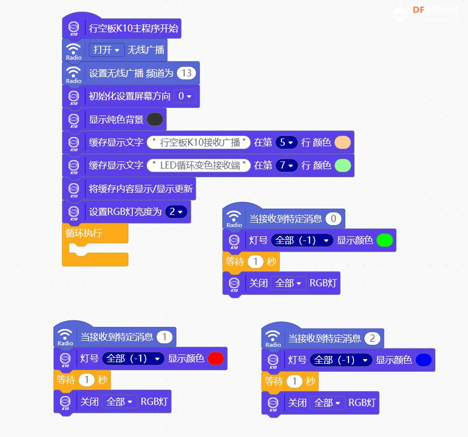 【花雕动手做】K10系列实验之无线广播A按键遥控 LED 变色图1