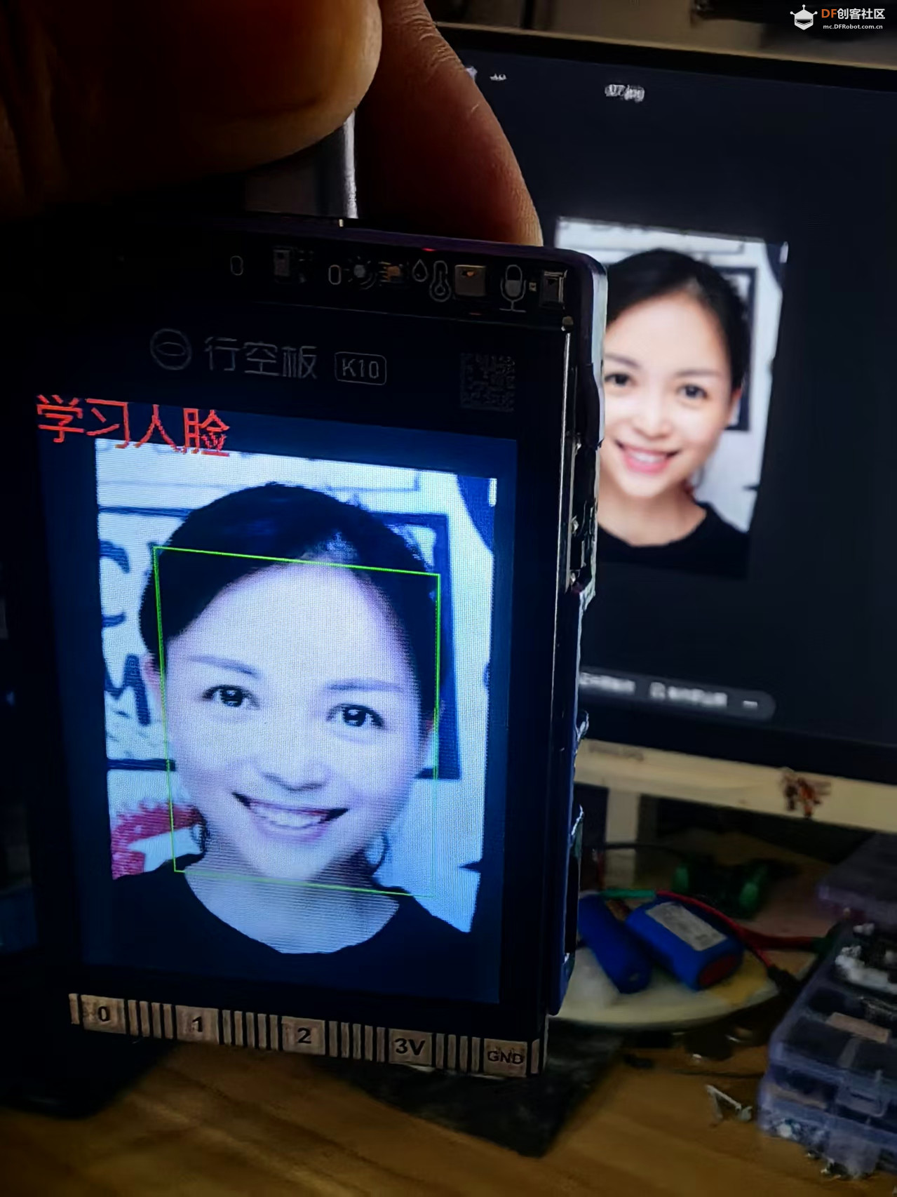 【花雕动手做】K10 实验之AB按键控制学习人脸与识别人脸图1