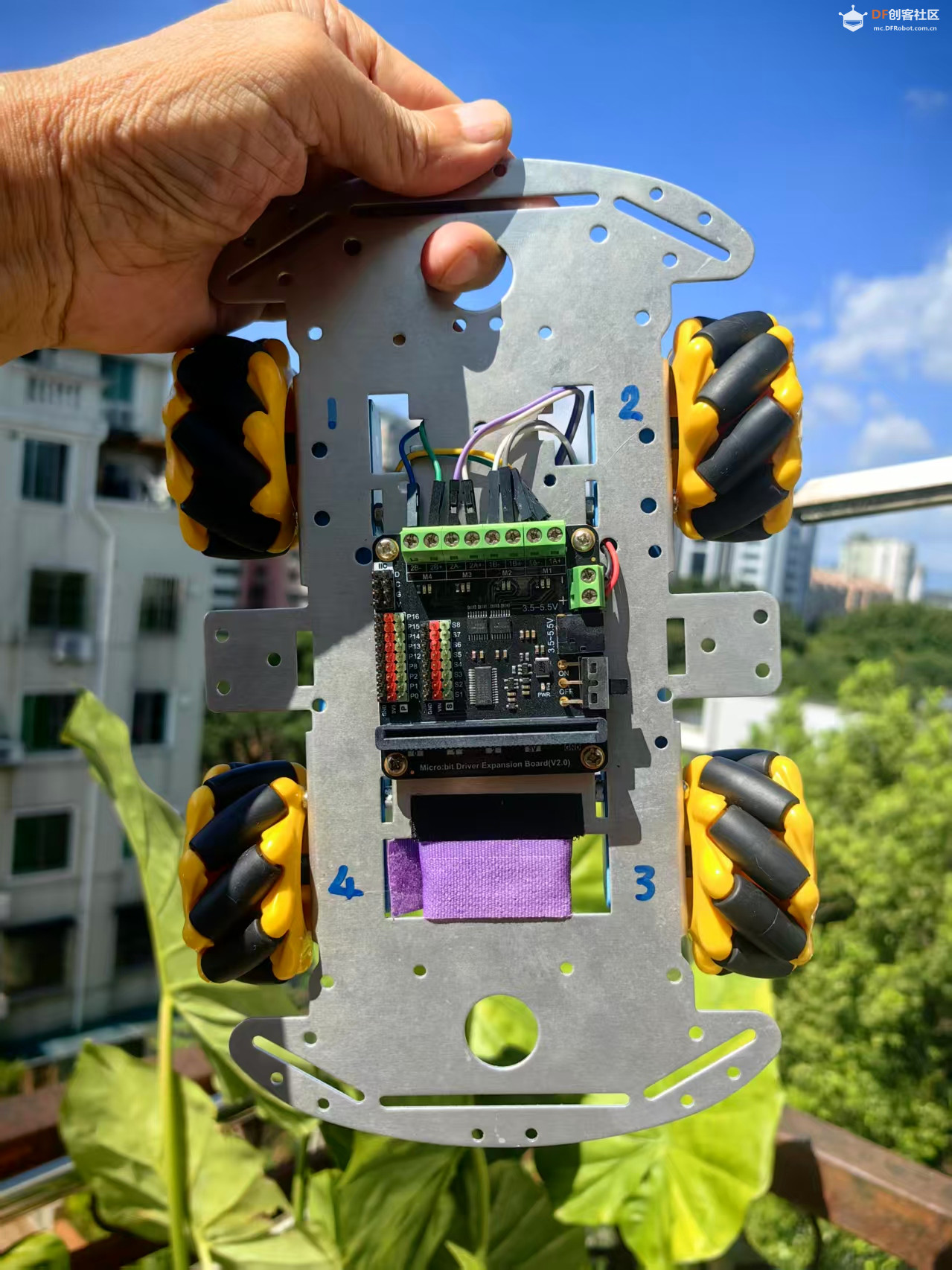 【花雕动手做】K10 UDP 双向通信陀螺仪姿态控制麦轮小车图1