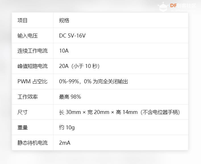【花雕动手做】PWM 直流电机 5V-16V 调速器10A开关功能模块图3