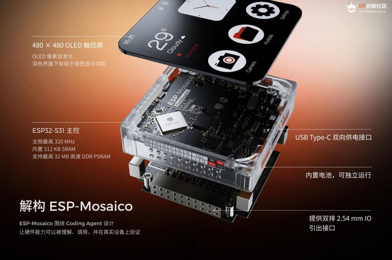 【花雕动手做】ESP‑Mosaico：AI 智能体赋能模块化机器人图1